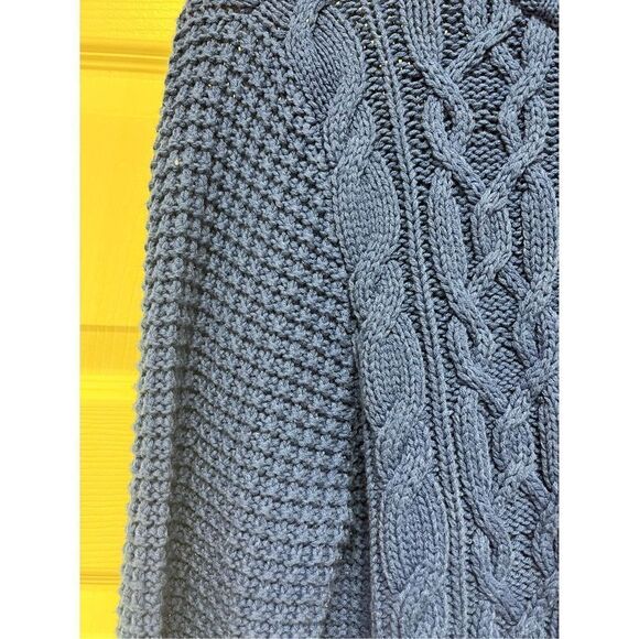 Lauren Jeans Company Royal Blue Cable Knit Zip Up Cardigan Sweater sz XL EUC - Picture 2 of 5